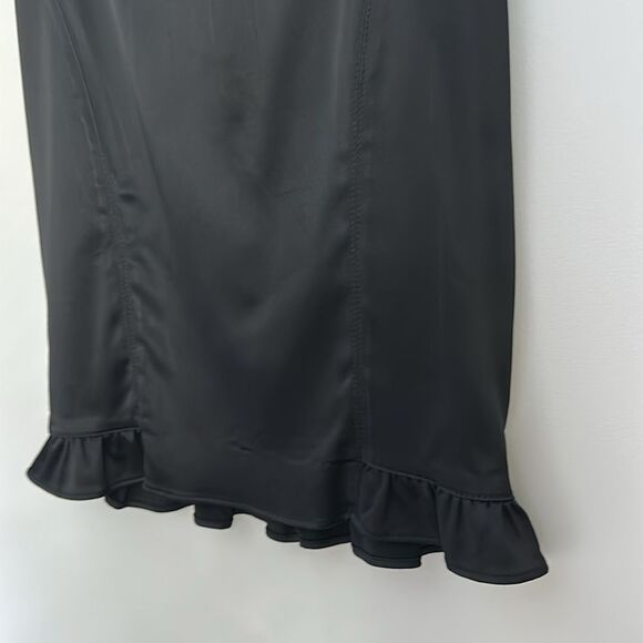 Y2K Bebe Black Ruffle Hem Skirt – Size 6, Made in USA, Vintage Clubwear - Picture 5 of 9